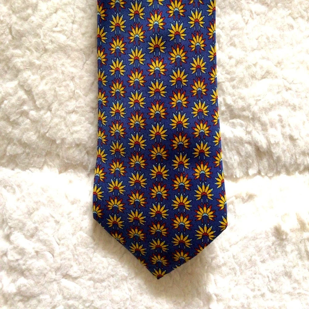 Hermes Authentic 100% Silk Soie Mens Tie Made in France 7398 PA - Picture 1 of 12